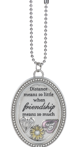 Friendship car charm with heartwarming message
