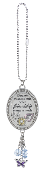 Friendship car charm with heartwarming message