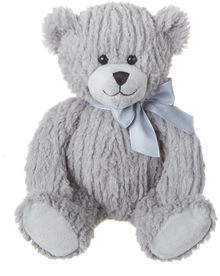 Rowdy | Grey stuffed bear with grey bow