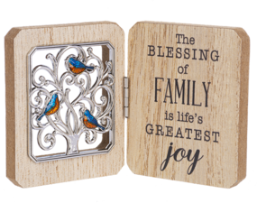Family Joy Plaque with tree and blue jays